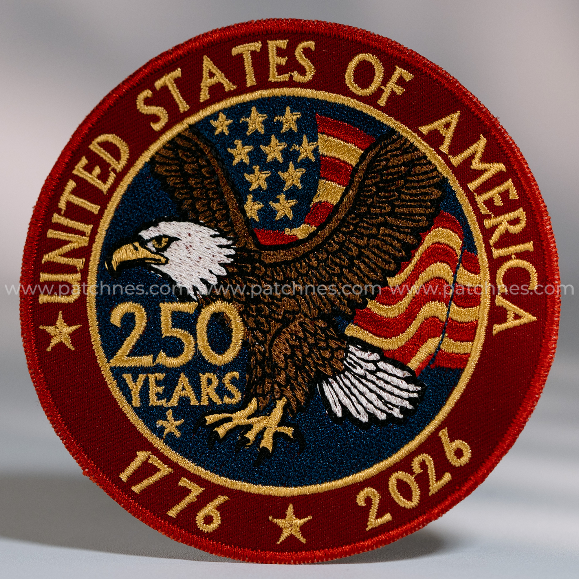 United States 250th Anniversary Eagle Patch – 1776–2026 Full Embroidered Patriotic Design