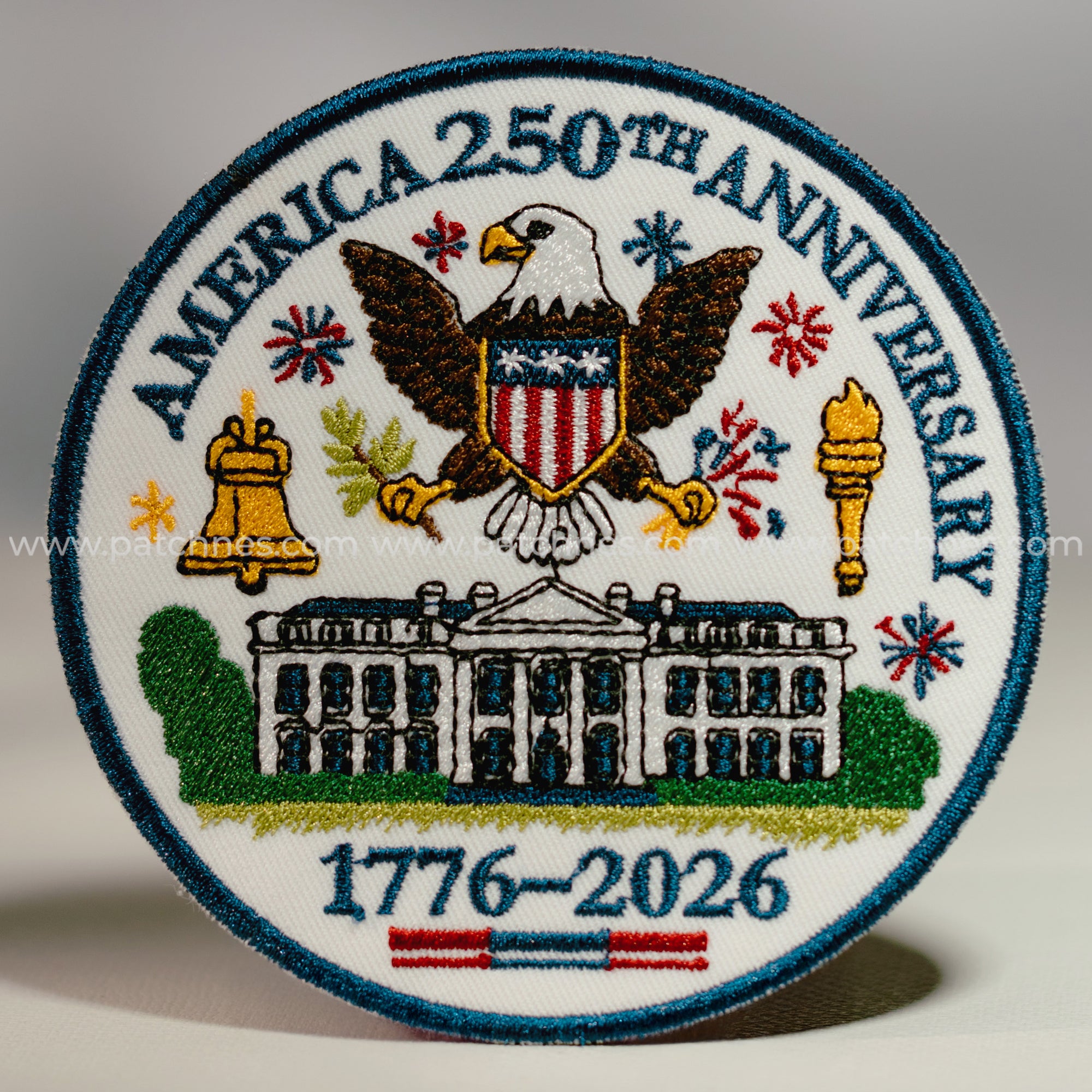 1776–2026 America Eagle & White House Full Embroidered Patriotic Patch