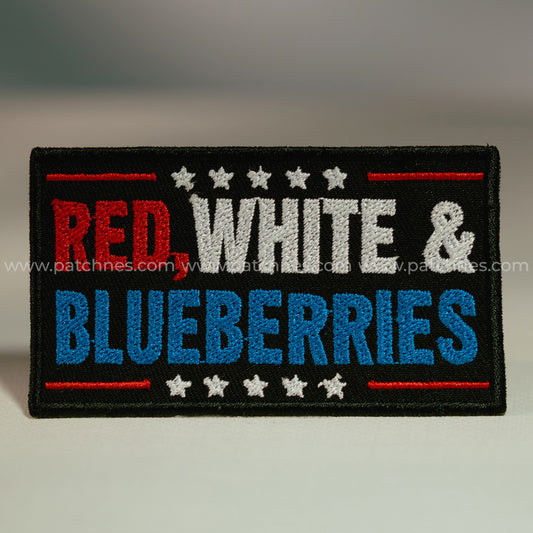 Red White & Blueberries Embroidered Patch