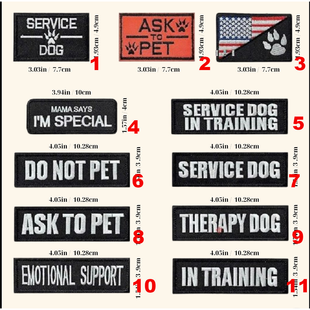 Dog Harness Embroidered Patches