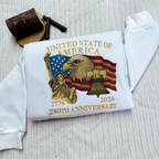 USA 250 Years Embroidered Patriotic Sweatshirt
