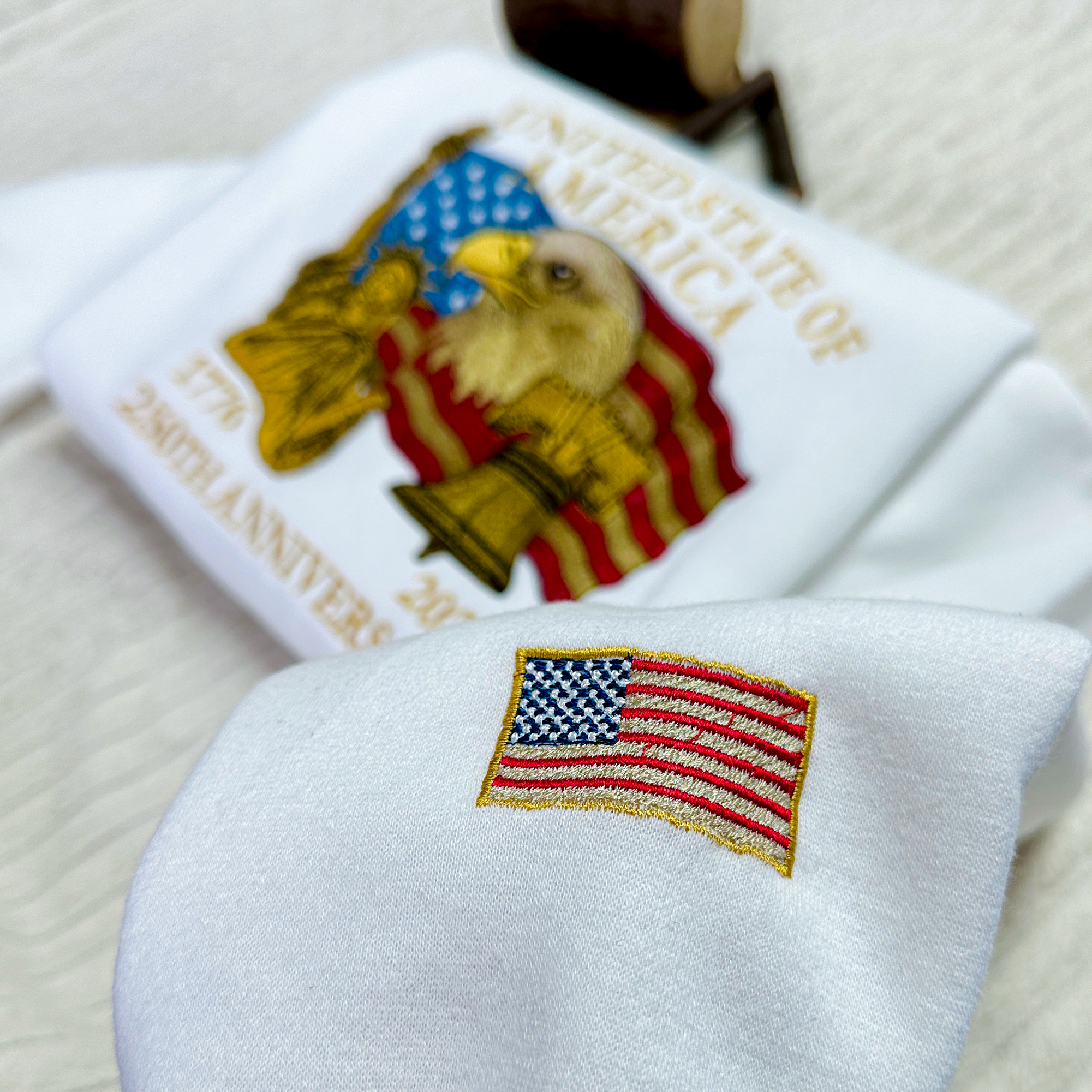USA 250 Years Embroidered Patriotic Sweatshirt