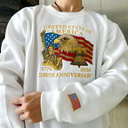 USA 250 Years Embroidered Patriotic Sweatshirt