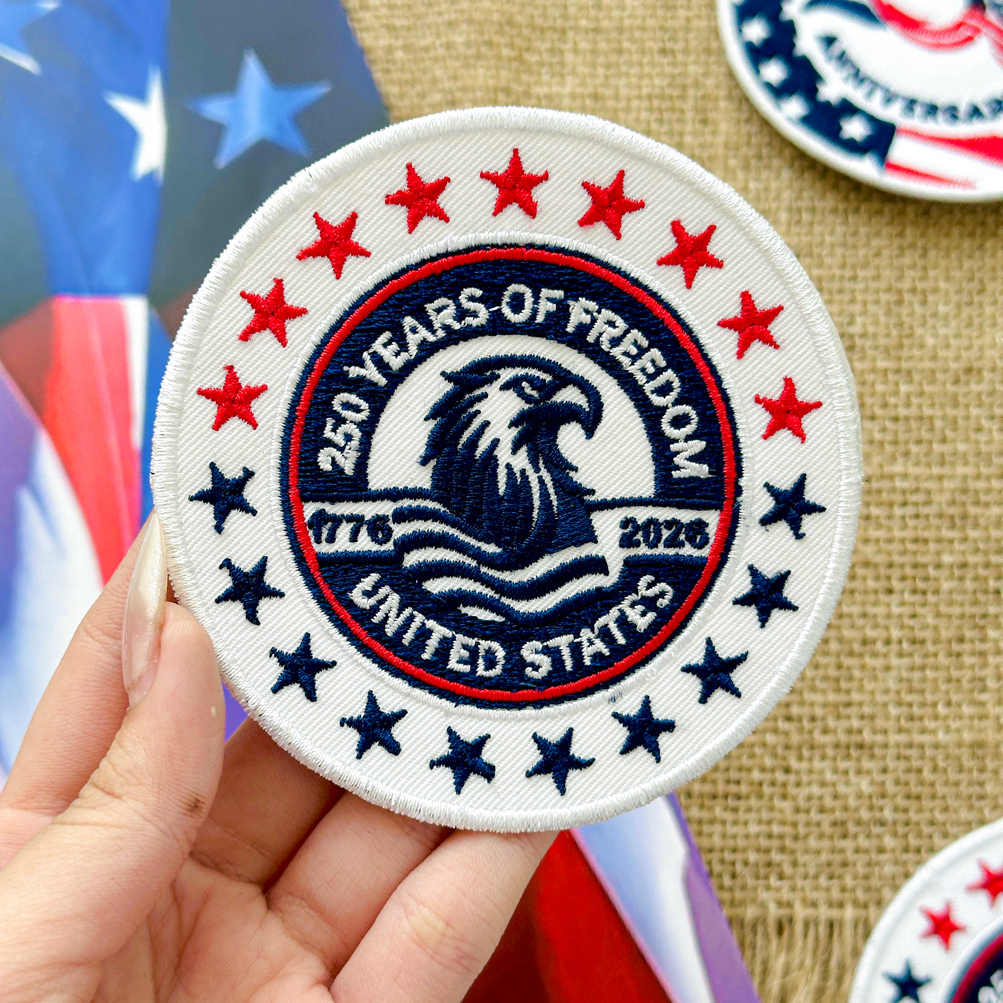 250 Years Of Freedom Embroidered Patriotic 4th of July American Patch