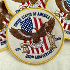 250th Anniversary USA Eagle Patch – American Flag, Liberty Bell & Statue of Liberty Embroidered Design