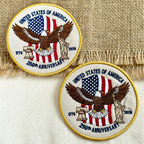 250th Anniversary USA Eagle Patch – American Flag, Liberty Bell & Statue of Liberty Embroidered Design