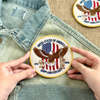 250th Anniversary USA Eagle Patch – American Flag, Liberty Bell & Statue of Liberty Embroidered Design