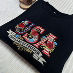 Embroidered USA 250th Anniversary Patriotic Sweatshirt