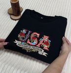 Embroidered USA 250th Anniversary Patriotic Sweatshirt