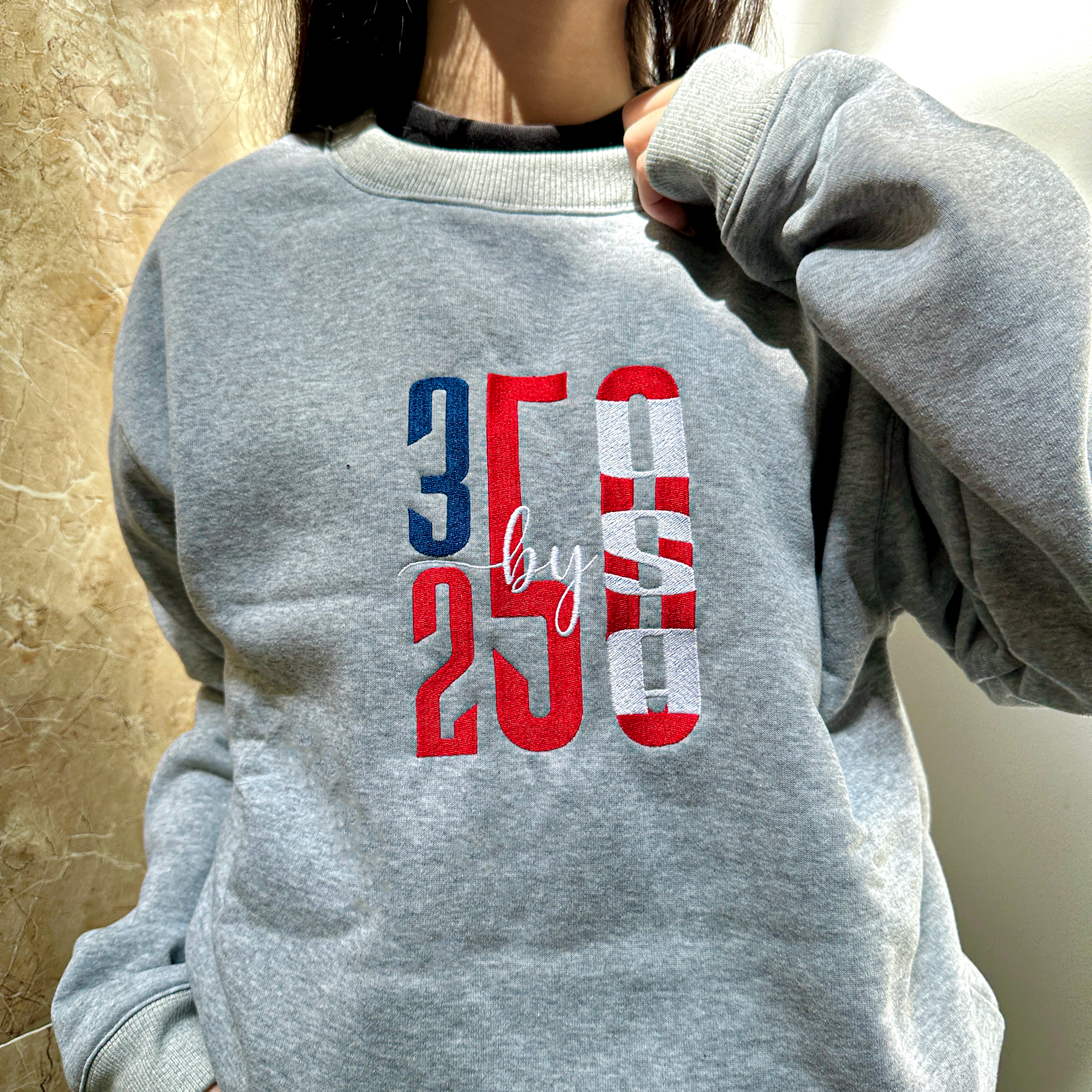 Patriotic USA 1776–2026 Embroidered Sweatshirt