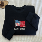 Retro USA 250 Flag Embroidered Sweatshirt