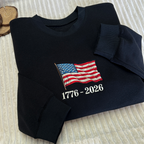 Retro USA 250 Flag Embroidered Sweatshirt