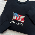 Retro USA 250 Flag Embroidered Sweatshirt