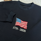 Retro USA 250 Flag Embroidered Sweatshirt