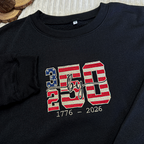 USA 250th Freedom Patriotic Embroidered Sweatshirt