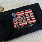 USA 250th Freedom Patriotic Embroidered Sweatshirt