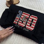 USA 250th Freedom Patriotic Embroidered Sweatshirt