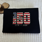 USA 250th Freedom Patriotic Embroidered Sweatshirt