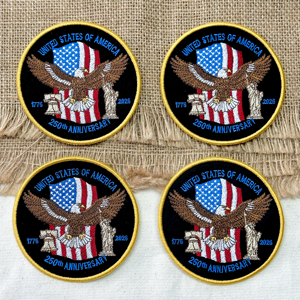 USA 250th Anniversary Patch – American Eagle & Liberty Design Full Embroidered 1776–2026 Emblem