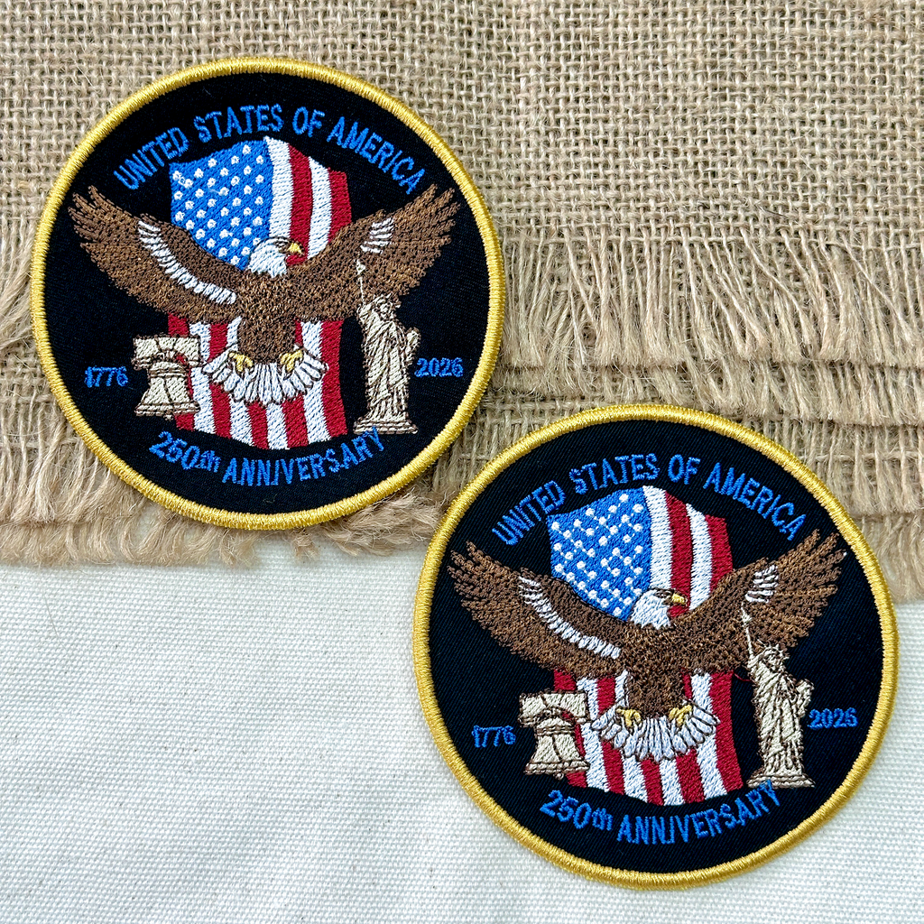 USA 250th Anniversary Patch – American Eagle & Liberty Design Full Embroidered 1776–2026 Emblem