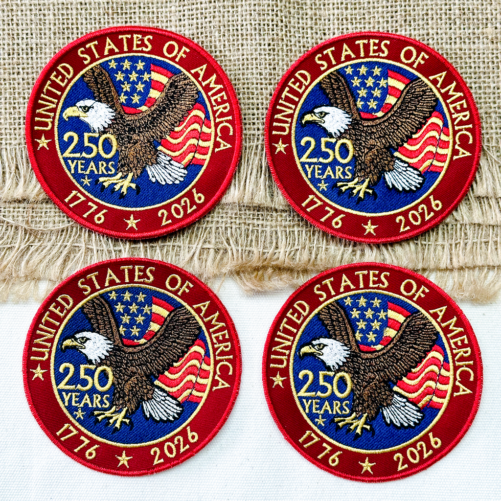 United States 250th Anniversary Eagle Patch – 1776–2026 Full Embroidered Patriotic Design