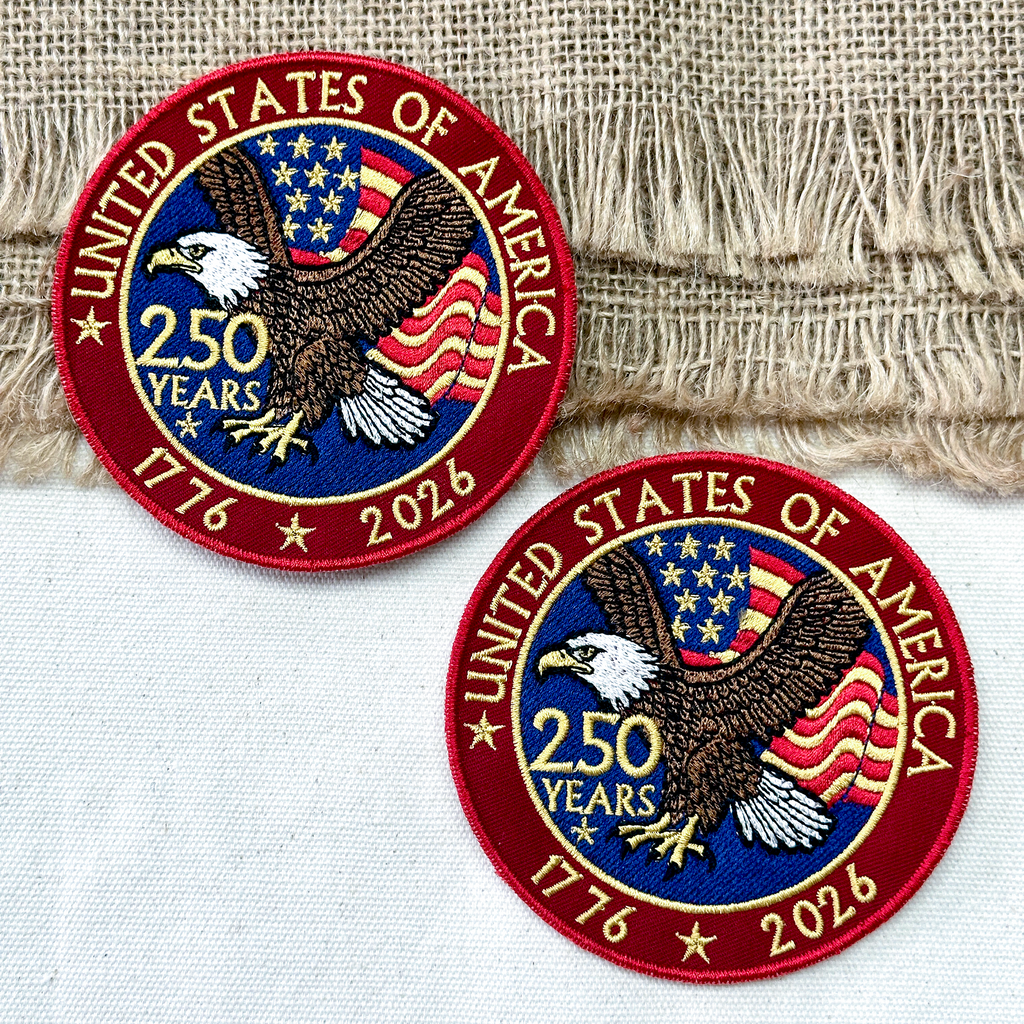 United States 250th Anniversary Eagle Patch – 1776–2026 Full Embroidered Patriotic Design