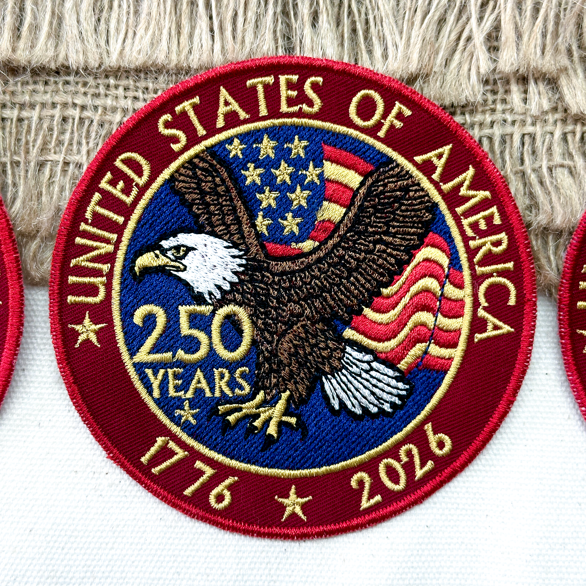 United States 250th Anniversary Eagle Patch – 1776–2026 Full Embroidered Patriotic Design