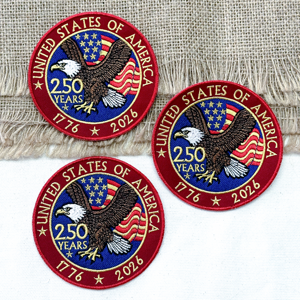 United States 250th Anniversary Eagle Patch – 1776–2026 Full Embroidered Patriotic Design