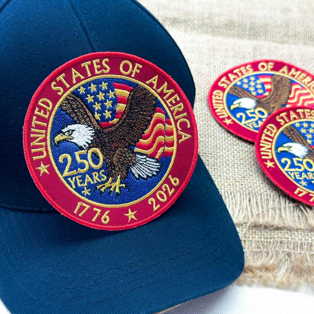 United States 250th Anniversary Eagle Patch – 1776–2026 Full Embroidered Patriotic Design