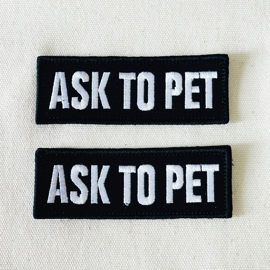 Dog Patch Ask To Pet Harness Badge Tag