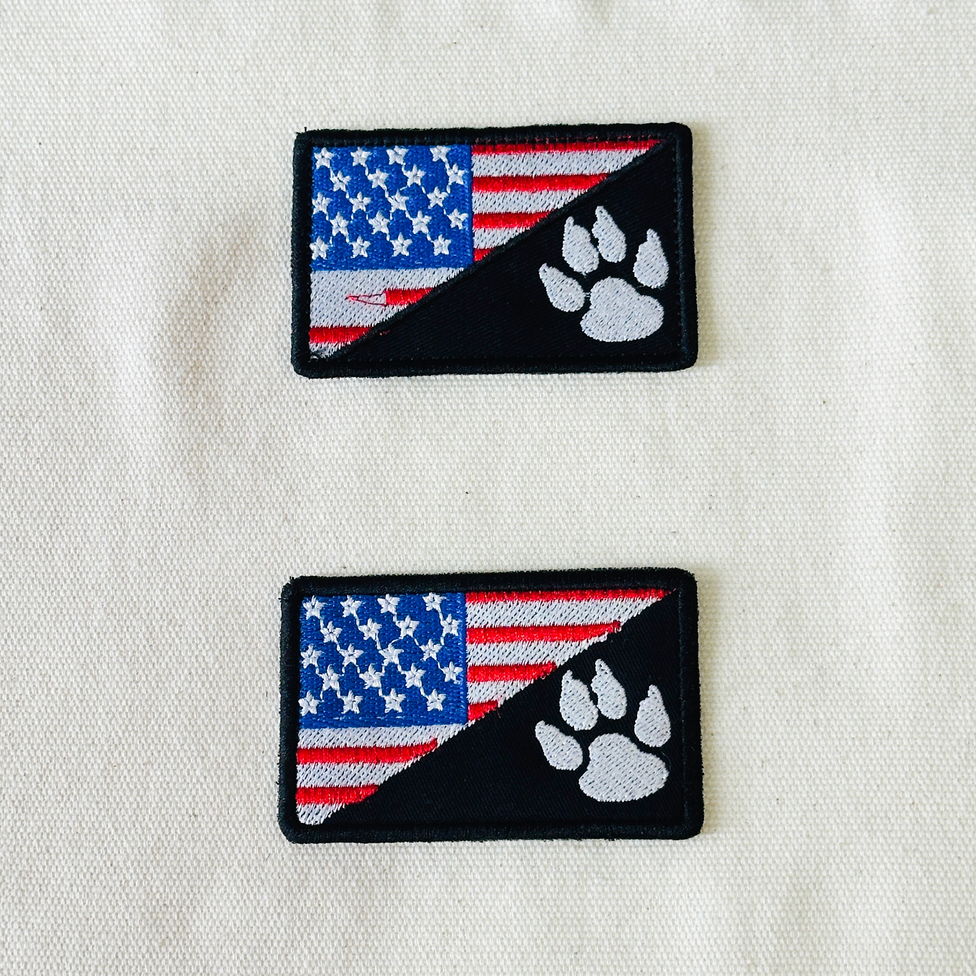 Dog Paw US Flag Harness Embroidered Patches Sew On