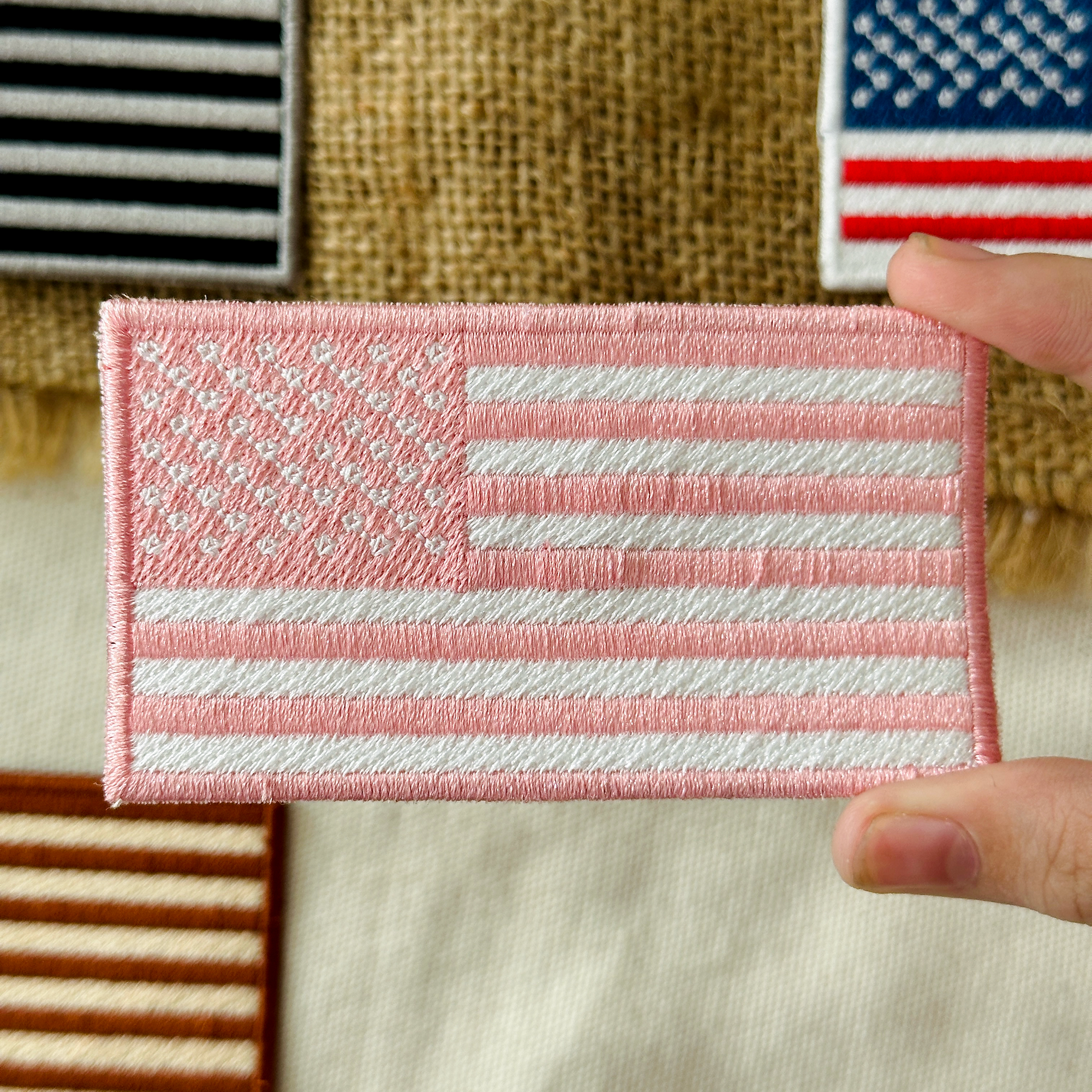 Pink American Flag Patch, Tactical USA Flag Patch, Women's Patriotic Patches, 250th US Flag Patch