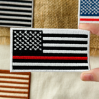 Thin Red Line Flag Patch, Firefighter American Flag Patch, Embroidered 250th Patch, USA Flag Patch for Hat, Vest