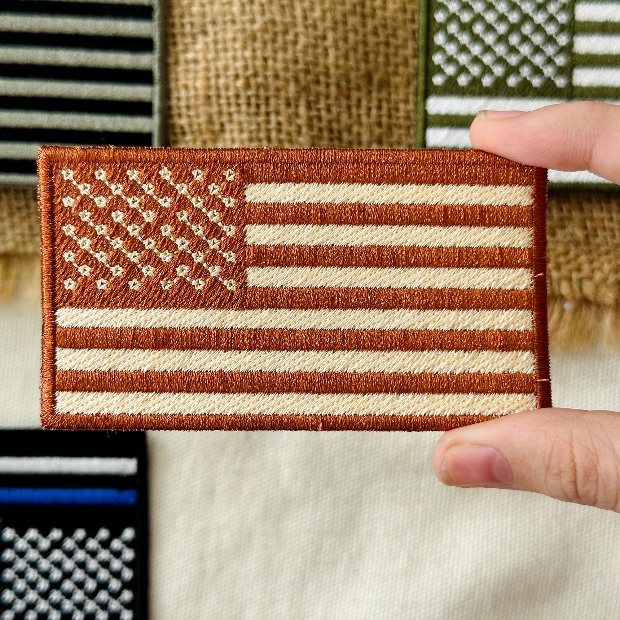American Flag Patch - Us Desert Tan Subdued Shoulder Usa Embroidered Patch