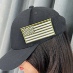 Laughing Lizards American Flag Tactical Patch, Olive Drab Green, Camo Military Patch, Tactical Army Ranger Patches for Hats, Bags & Equipment