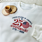 Vintage 250th Anniversary 1776-2026 Embroidered Sweatshirt