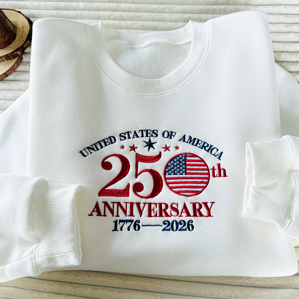 Vintage 250th Anniversary 1776-2026 Embroidered Sweatshirt