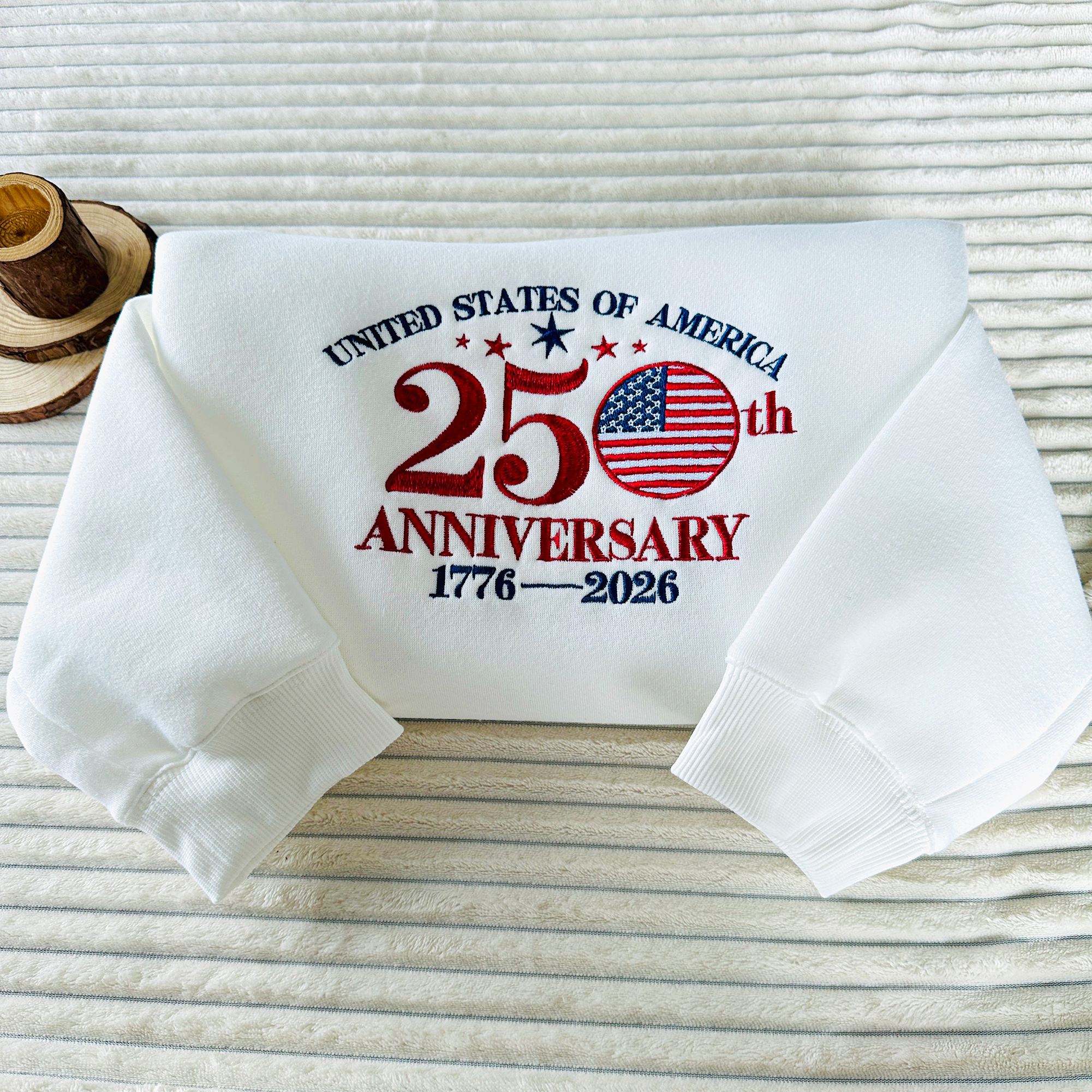 Vintage 250th Anniversary 1776-2026 Embroidered Sweatshirt
