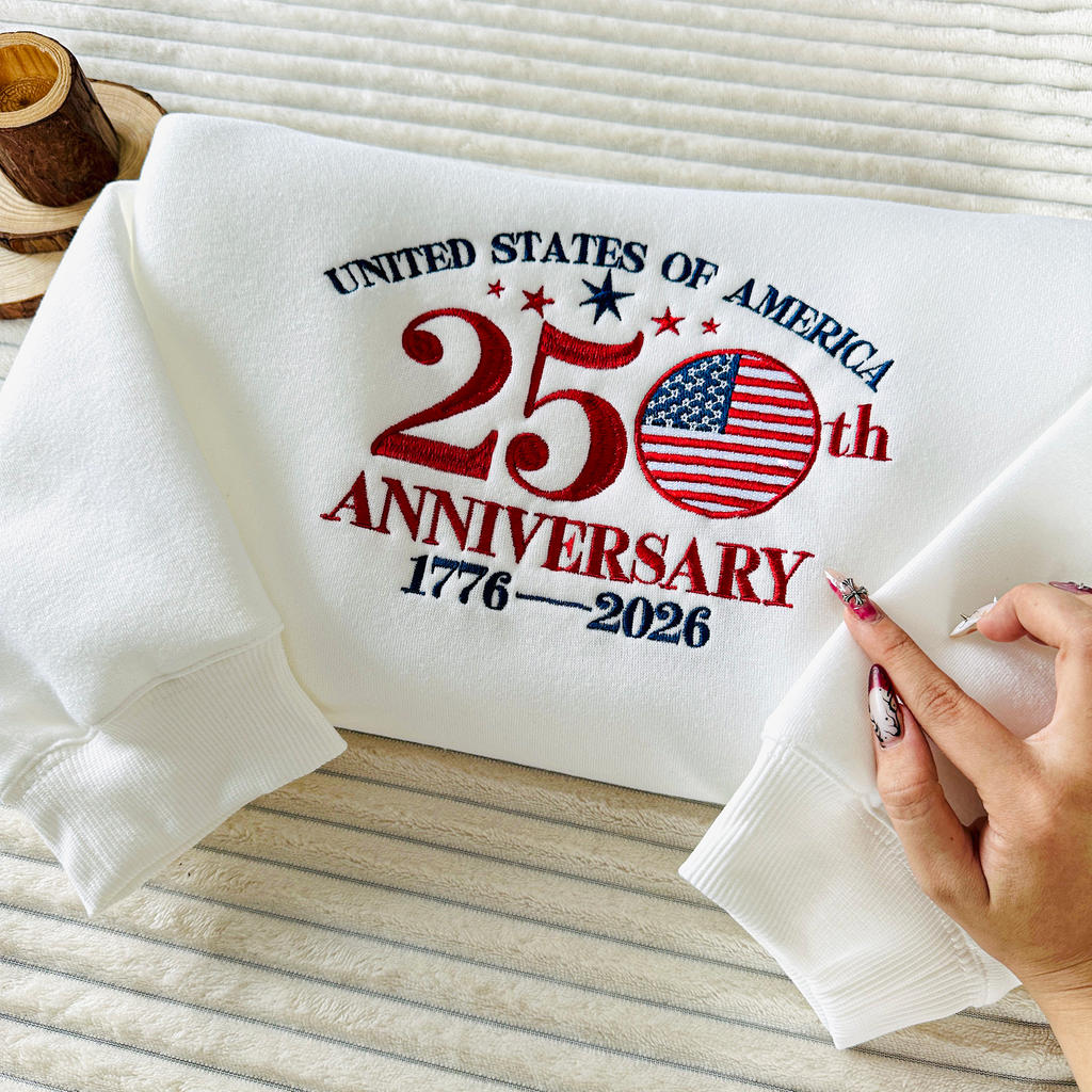 Vintage 250th Anniversary 1776-2026 Embroidered Sweatshirt