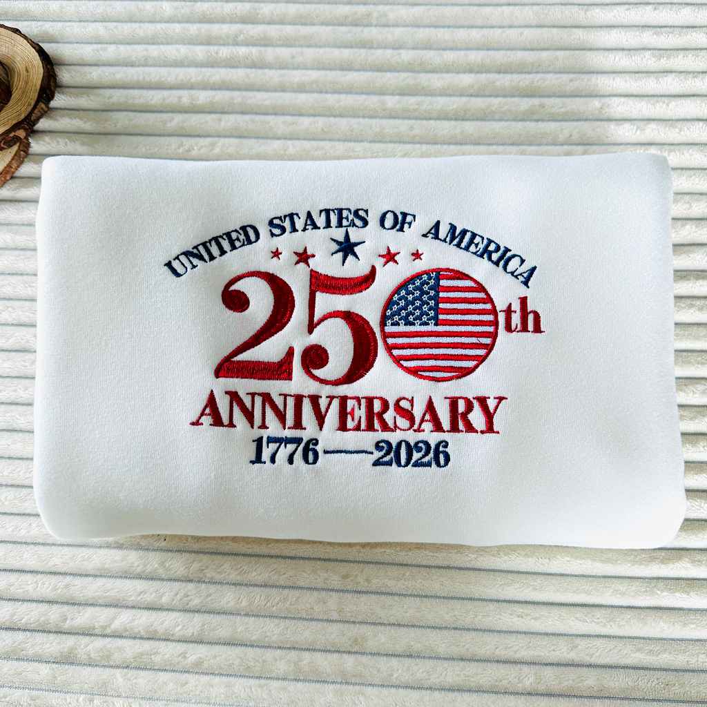 Vintage 250th Anniversary 1776-2026 Embroidered Sweatshirt
