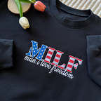 I Love Freedom Embroidered Crewneck Sweatshirt
