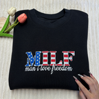 I Love Freedom Embroidered Crewneck Sweatshirt