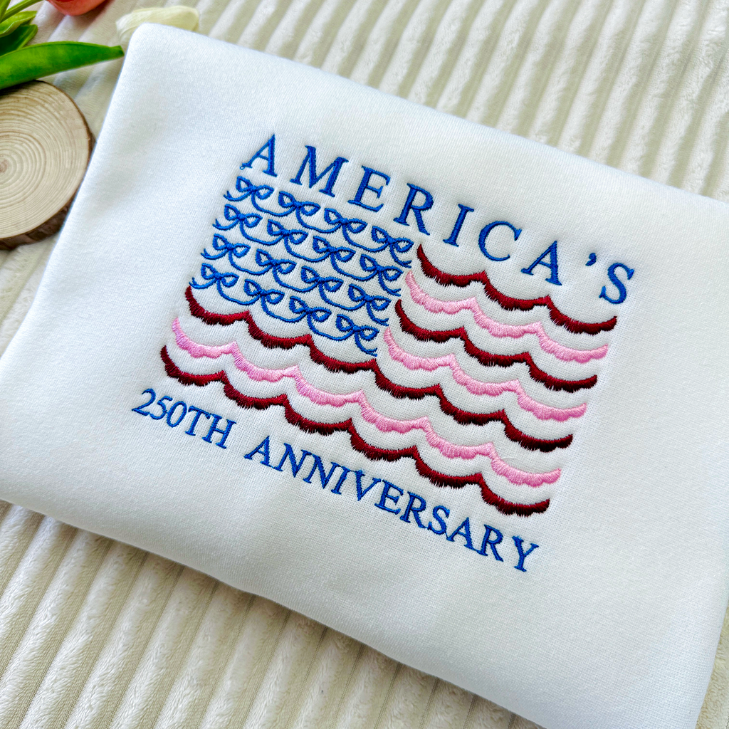 America 1776-2026 Embroidered Patriotic Sweatshirt