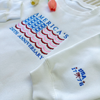 America 1776-2026 Embroidered Patriotic Sweatshirt