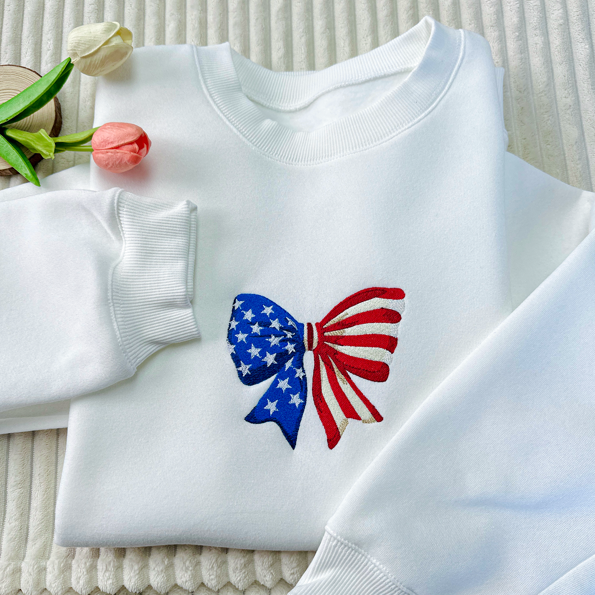 American Freedom Bow Embroidered Sweatshirt
