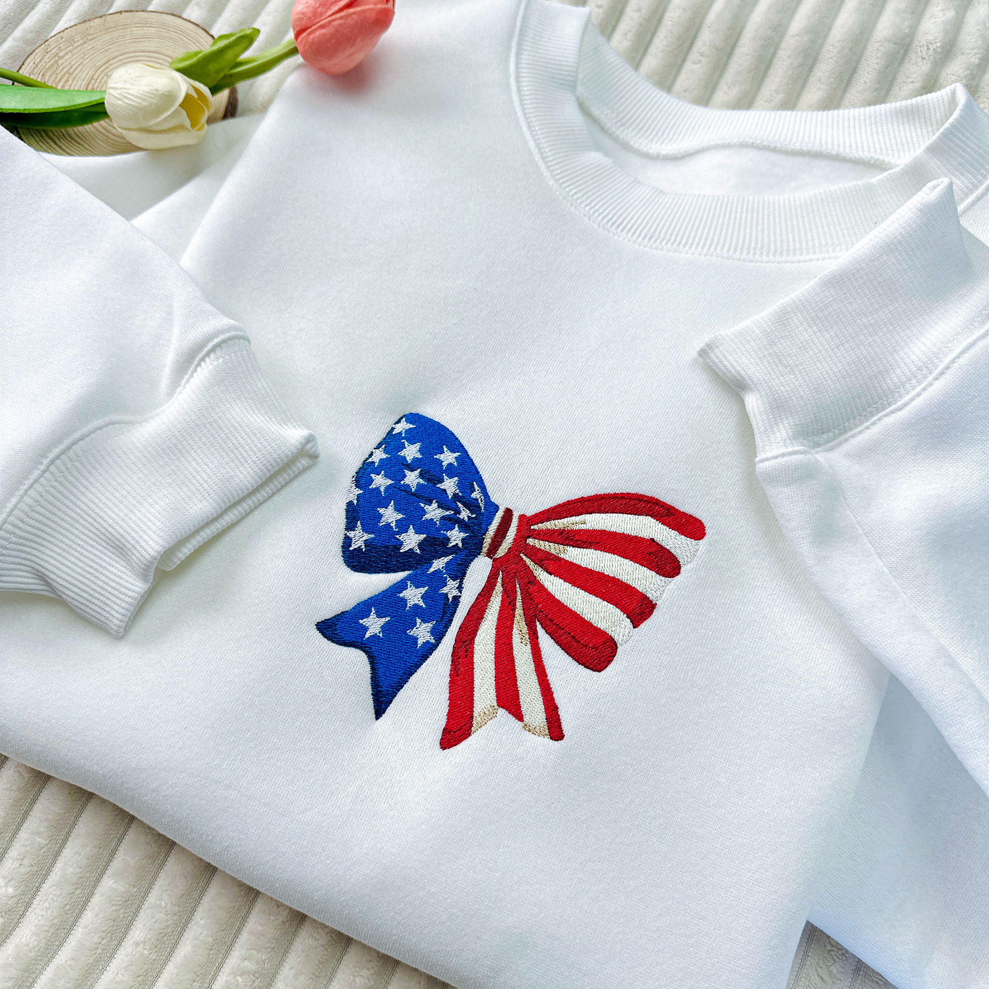 American Freedom Bow Embroidered Sweatshirt