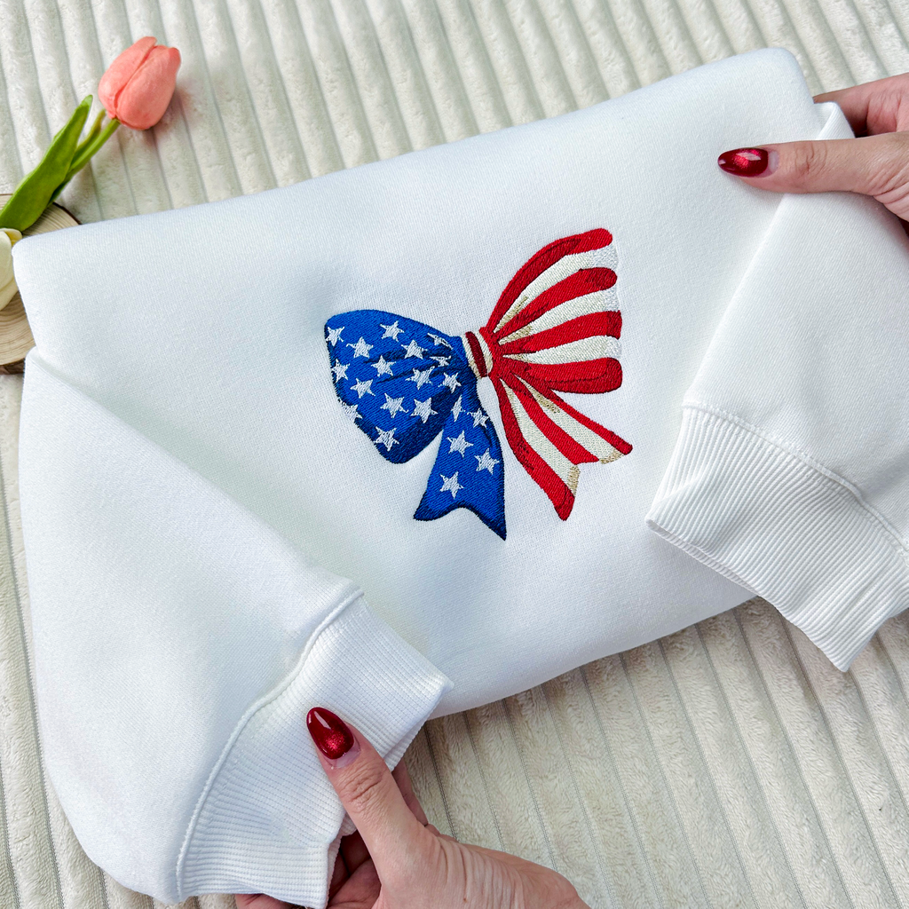 American Freedom Bow Embroidered Sweatshirt