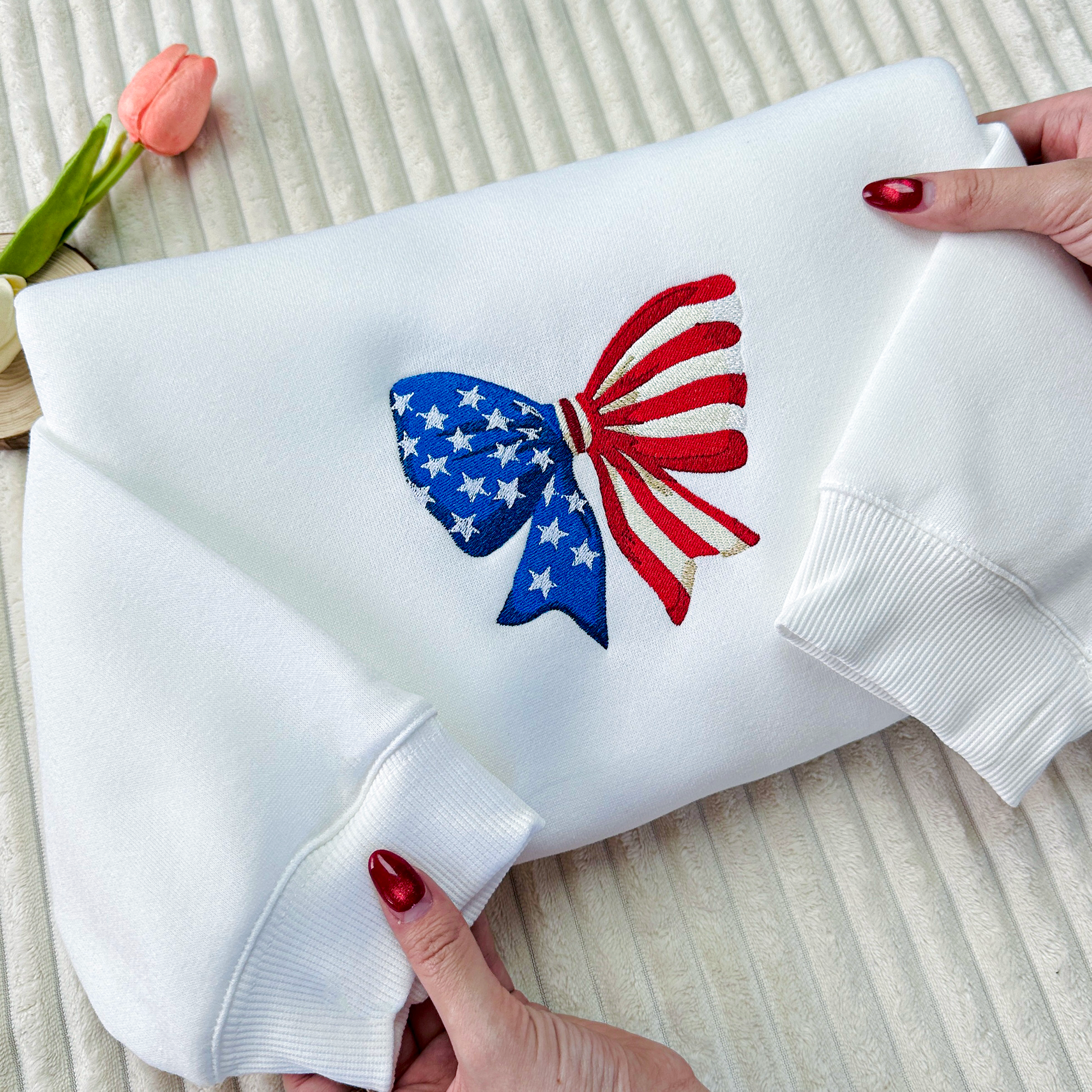 American Freedom Bow Embroidered Sweatshirt