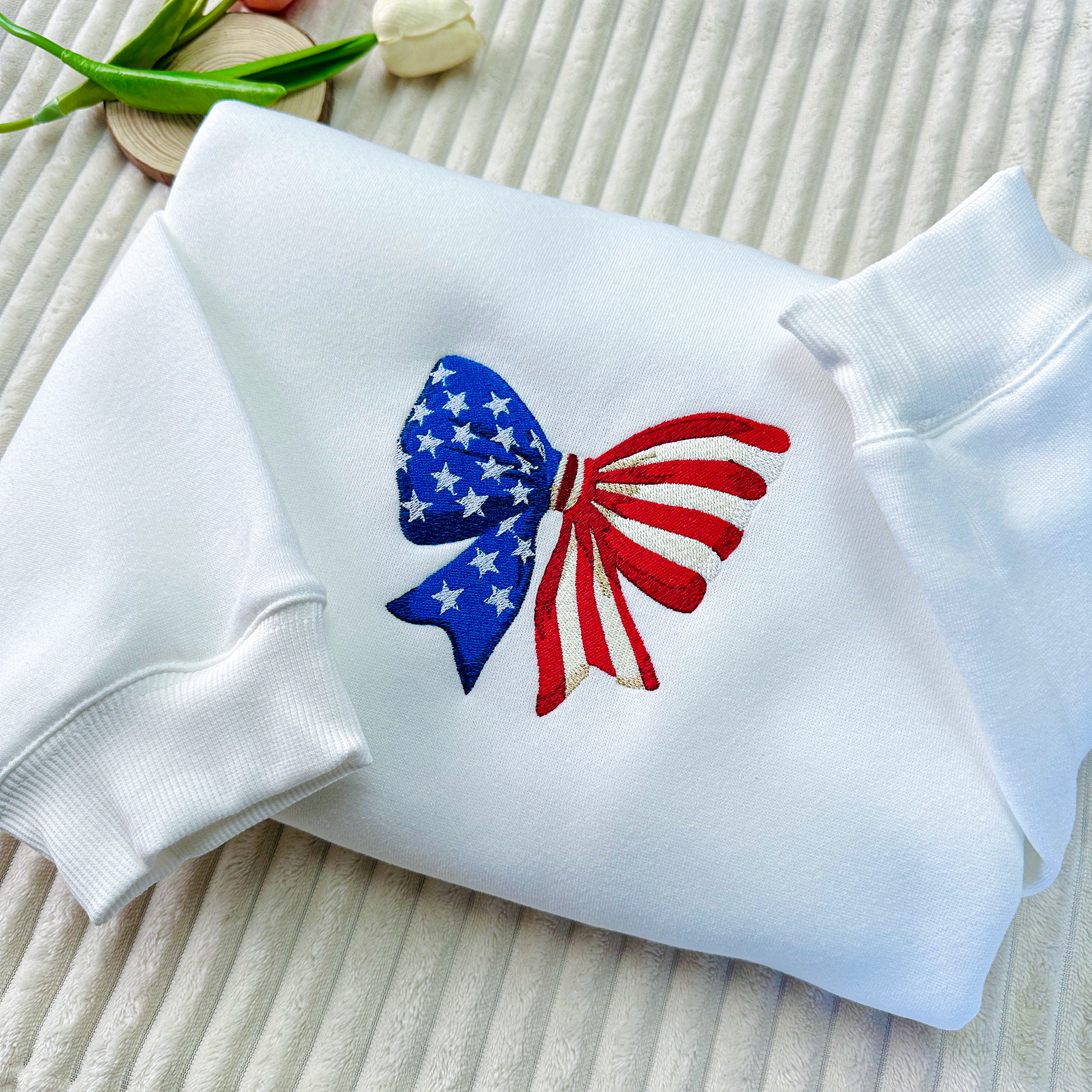 American Freedom Bow Embroidered Sweatshirt