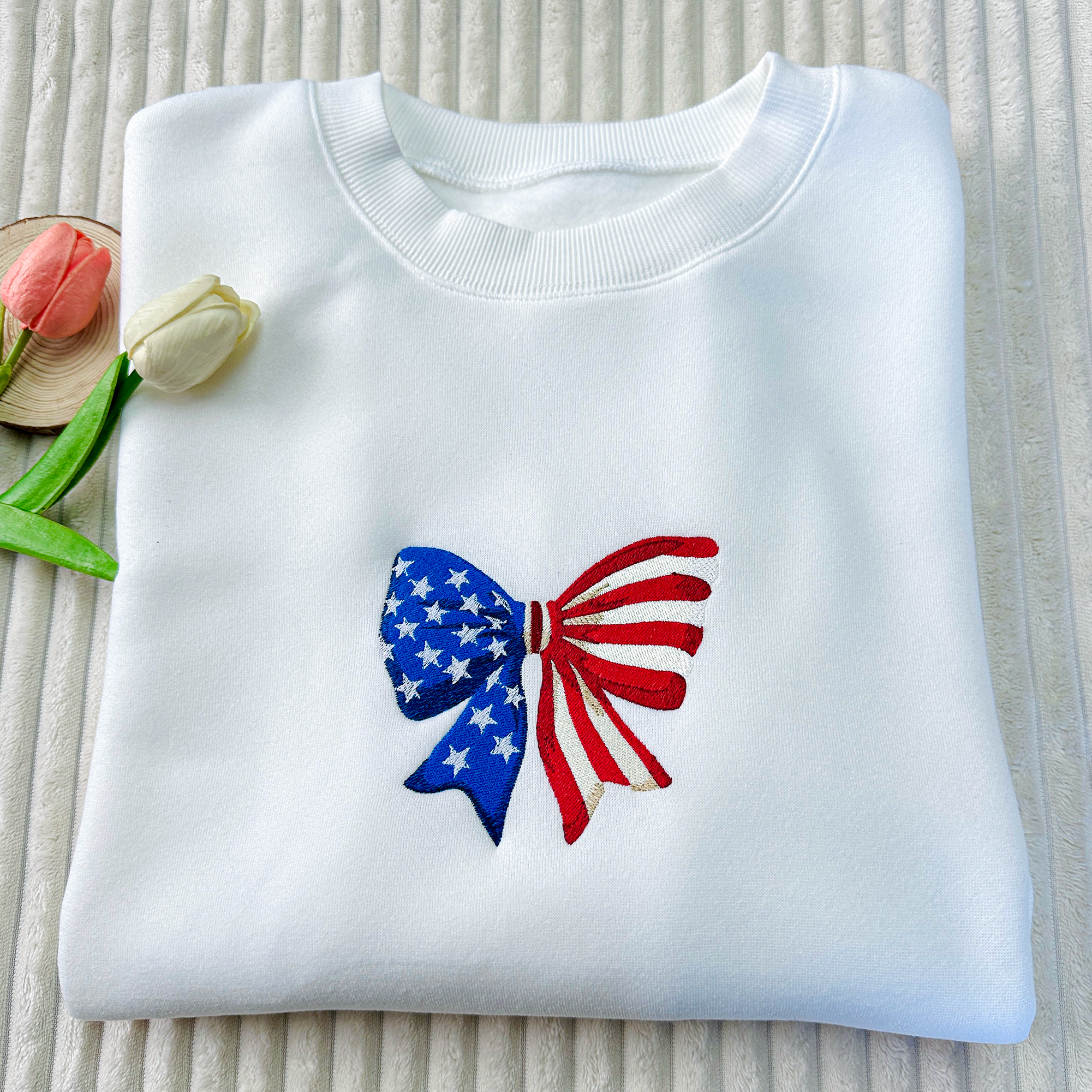 American Freedom Bow Embroidered Sweatshirt